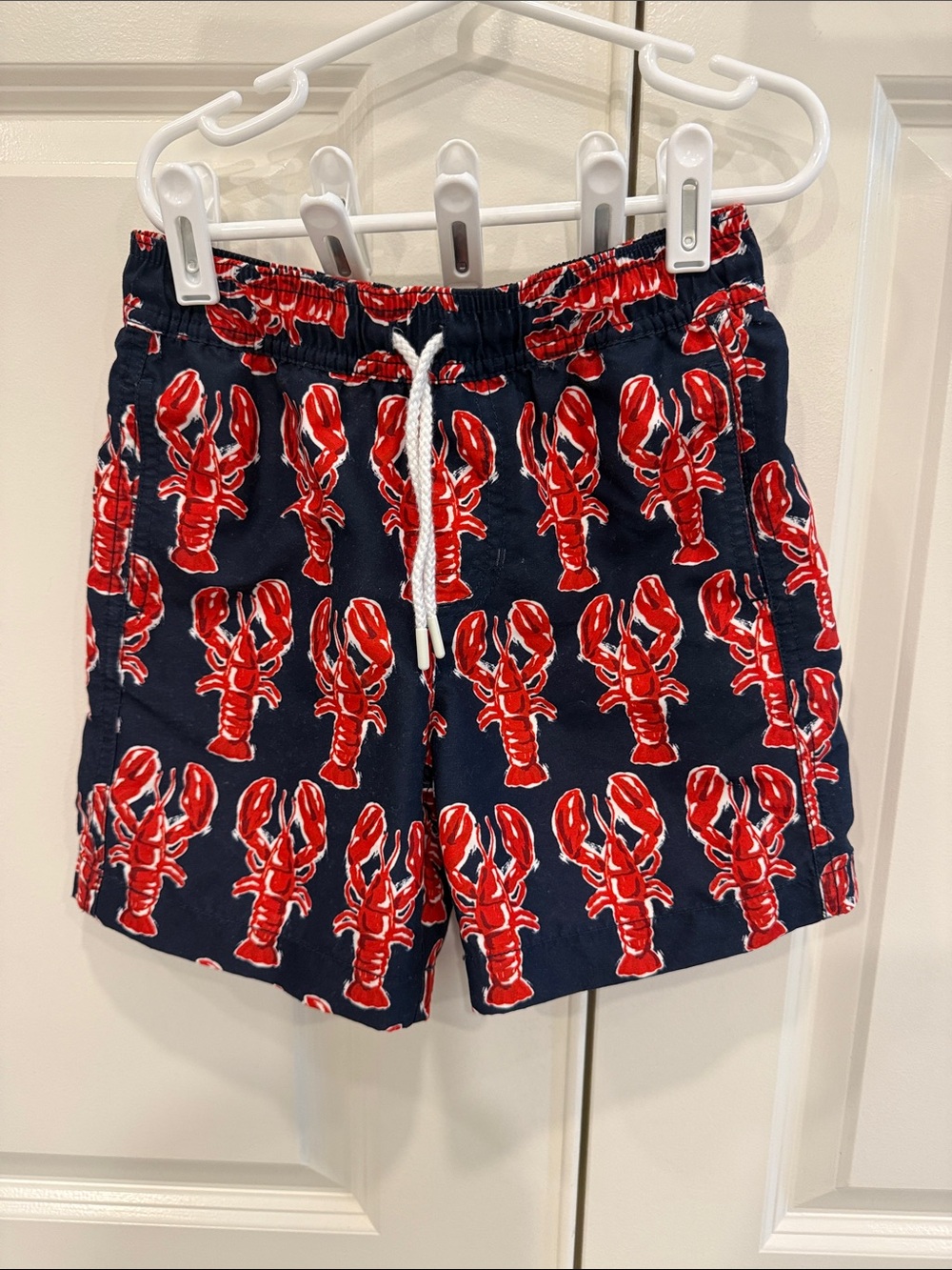 Hatley Navy Athletic Shorts with Red Lobster Print